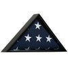 Black Wood Wall Flag Display Case - 13" H x 26.5" L x 3.25" D